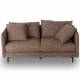 Canapé Modène Marron Chiné 2 Places Athezza Sofa avec Coussins Banquette 2 Personnes en Bois Acier et Tissu 85x91x164cm