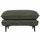 Ottoman Modène Vert Chiné 1 Places Athezza Pouf avec Coussin Siège 1 Personnes en Bois Acier et Tissu 45x72x82cm