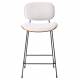 Tabouret de Bar Erbrée Gris Chiné Athezza Chaise de Bar Assise Haute 75cm en Bois Acier et Tissu 47x53x103cm