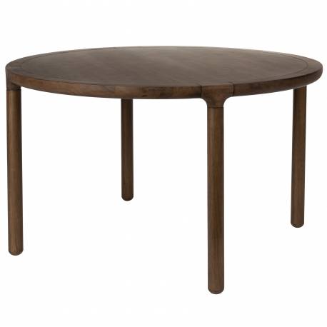 Table de Repas Storm Zuiver Table de Salle à Manger Ronde Bois Couleur Noyer Design 75x128x128cm