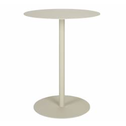 Table de Bistrot Ronde Snow Outdoor Zuiver Table à Manger Extérieure en Acier Inoxydable Beige 57x57x75cm