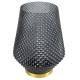 Lampe de Table LED Luminaire Art Déco Tendance Eclairage d'Ambiance à Piles en Verre Teinté Gris 20x20x29cm