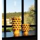 Céramique de Décoration Grappa Moutarde Foncé Athezza Vase Décoration à Poser en Grès 18,7x18,7x24cm
