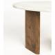 Bout de Canapé Tanda Woody Guéridon Acacia et Marbre Sellette d'Appoint 37x39x56cm