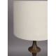 Lampe de Table Cath Dutchbone Lampe sur Pied en Manguier Luminaire Abat-jour Tissu Ecru 34x34x90cm