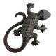 Salamandre en Fonte Reptile à Poser Patiné Marron Animal de Jardin en Relief Décoration 4x13x19,5cm