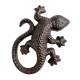 Salamandre en Fonte Reptile à Poser Patiné Marron Animal de Jardin en Relief Décoration 2,5x9,5x12cm