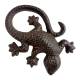 Salamandre en Fonte Reptile à Poser Patiné Marron Animal de Jardin en Relief Décoration 2,5x9,5x12cm