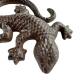 Salamandre en Fonte Reptile à Poser Patiné Marron Animal de Jardin en Relief Décoration 2,5x9,5x12cm