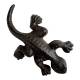 Salamandre en Fonte Reptile à Poser Patiné Marron Animal de Jardin en Relief Décoration 2,5x7x12,5cm