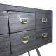 Chiffonnier en Bois Noir SIX Dutchbone Commode à 12 Tiroirs Semainier Bahut Rangement Grainetier Meuble à Chaussures 40x84x150cm