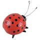 Coccinelle à Poser Animal en Fonte Rouge et Noir Décoration de Jardin Original 4,5x6,5x10cm