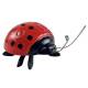 Coccinelle à Poser Animal en Fonte Rouge et Noir Décoration de Jardin Original 4,5x6,5x10cm