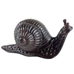 Statuette Escargot Décoratif à Poser en Fonte Patinée Marron 9,5x9,5x19cm