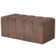 Banc Melvin Athezza Banquette Velours Côtelé Taupe Bout de Lit Seventies 42x42x98cm