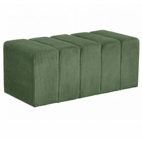 Banc Melvin Athezza Banquette Velours Côtelé Vert Bout de Lit Seventies 42x42x98cm