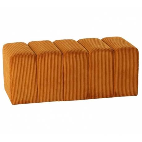 Banc Melvin Athezza Banquette Velours Côtelé Miel Bout de Lit Seventies 42x42x98cm