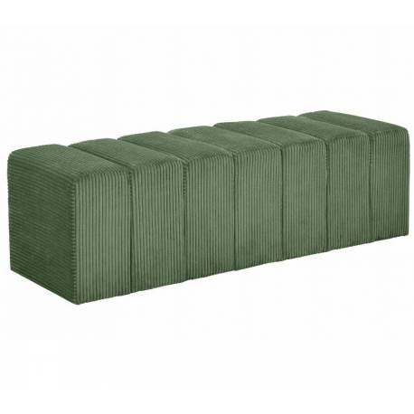 Banc Melvin GM Athezza Banquette Velours Côtelé Vert Bout de Lit Seventies 42x42x139cm