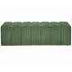 Banc Melvin GM Athezza Banquette Velours Côtelé Vert Bout de Lit Seventies 42x42x139cm