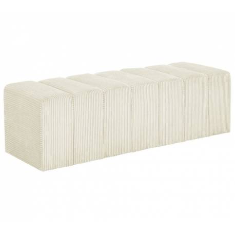 Banc Melvin GM Athezza Banquette Velours Côtelé Creme Bout de Lit Seventies 42x42x139cm