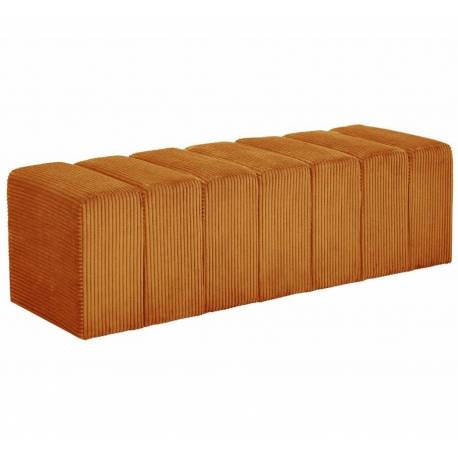 Banc Melvin GM Athezza Banquette Velours Côtelé Miel Bout de Lit Seventies 42x42x139cm