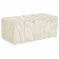 Banc Melvin Athezza Banquette Velours Côtelé Creme Bout de Lit Seventies 42x42x98cm