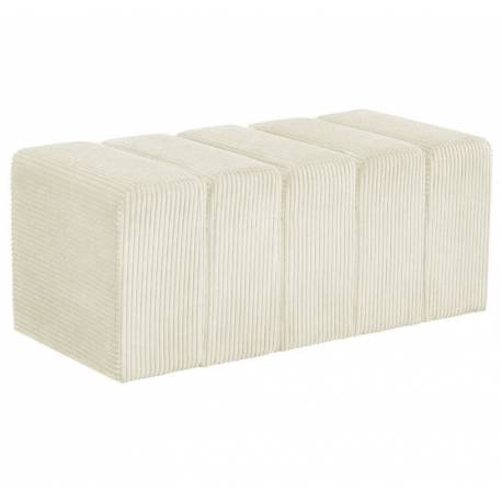 Banc Melvin Athezza Banquette Velours Côtelé Creme Bout de Lit Seventies 42x42x98cm
