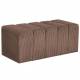 Banc Melvin Athezza Banquette Velours Côtelé Taupe Bout de Lit Seventies 42x42x98cm
