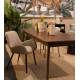 Chaise Trévise Athezza Fauteuil de Table Tissu Beige Chiné et Acier Assise de Repas 58x62x82cm