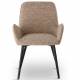 Chaise Trévise Athezza Fauteuil de Table Tissu Beige Chiné et Acier Assise de Repas 58x62x82cm
