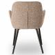 Chaise Trévise Athezza Fauteuil de Table Tissu Beige Chiné et Acier Assise de Repas 58x62x82cm