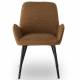 Chaise Trévise Athezza Fauteuil de Table Tissu Tabac Chiné et Acier Assise de Repas 58x62x82cm