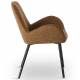 Chaise Trévise Athezza Fauteuil de Table Tissu Tabac Chiné et Acier Assise de Repas 58x62x82cm