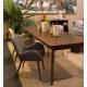 Chaise Trévise Athezza Fauteuil de Table Tissu Brun Chiné et Acier Assise de Repas 58x62x82cm