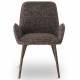 Chaise Trévise Athezza Fauteuil de Table Tissu Brun Chiné et Acier Assise de Repas 58x62x82cm