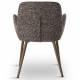 Chaise Trévise Athezza Fauteuil de Table Tissu Brun Chiné et Acier Assise de Repas 58x62x82cm