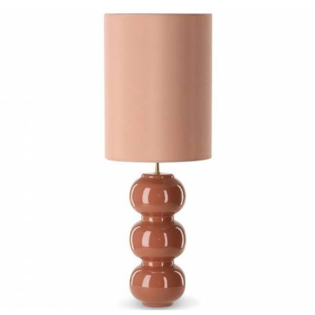 Lampe Pila Athezza Terracotta Luminaire à Poser en Acier et Abat-jour en Tissu Eclairage de Salon 30x30x80cm