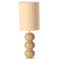 Lampe Pila Athezza Sable Luminaire à Poser en Acier et Abat-jour en Tissu Eclairage de Salon 30x30x80cm