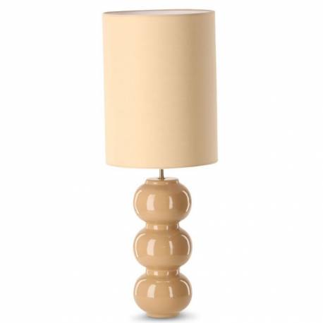 Lampe Pila Athezza Sable Luminaire à Poser en Acier et Abat-jour en Tissu Eclairage de Salon 30x30x80cm