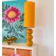 Lampadaire Pila Athezza Moutarde Lampe sur Pied en Acier et Abat-jour en Tissu Eclairage de Salon 30x30x130cm