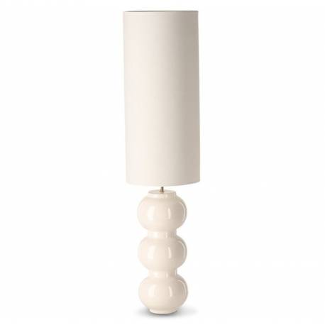 Lampadaire Pila Athezza Blanc Lampe sur Pied en Acier et Abat-jour en Tissu Eclairage de Salon 30x30x130cm