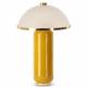 Lampe Omnia Athezza Moutarde Lampe à Poser en Acier et Verre Design Champignon 32x32x48cm