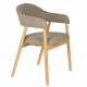 Lot de 2 Chaises Indy Woody Duo d'Assises de Table Chêne et Tissu Marron Chiné Fauteuil de Repas 54x56x81cm