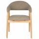 Lot de 2 Chaises Indy Woody Duo d'Assises de Table Chêne et Tissu Marron Chiné Fauteuil de Repas 54x56x81cm