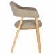 Lot de 2 Chaises Indy Woody Duo d'Assises de Table Chêne et Tissu Marron Chiné Fauteuil de Repas 54x56x81cm