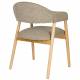 Lot de 2 Chaises Indy Woody Duo d'Assises de Table Chêne et Tissu Marron Chiné Fauteuil de Repas 54x56x81cm