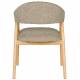 Lot de 2 Chaises Indy Woody Duo d'Assises de Table Chêne et Tissu Marron Chiné Fauteuil de Repas 54x56x81cm