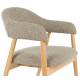 Lot de 2 Chaises Indy Woody Duo d'Assises de Table Chêne et Tissu Marron Chiné Fauteuil de Repas 54x56x81cm