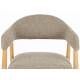 Lot de 2 Chaises Indy Woody Duo d'Assises de Table Chêne et Tissu Marron Chiné Fauteuil de Repas 54x56x81cm