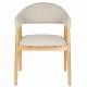 Lot de 2 Chaises Indy Woody Duo d'Assises de Table Chêne et Tissu Beige Chiné Fauteuil de Repas 54x56x81cm